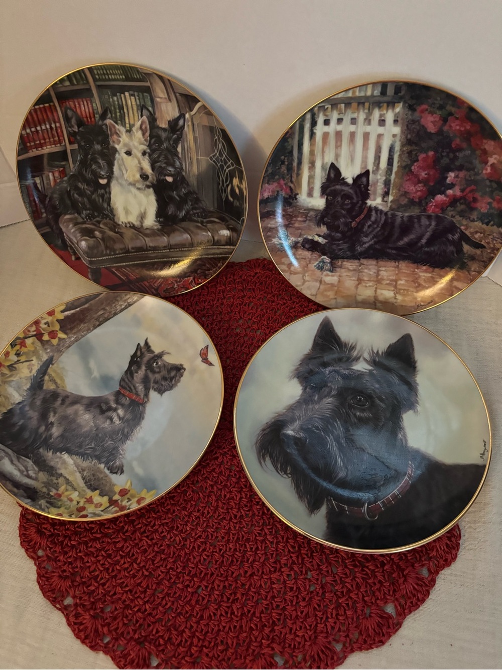 4 Danburt Mint Scottish Terrier Collector’s Plate-Mandy Hayward